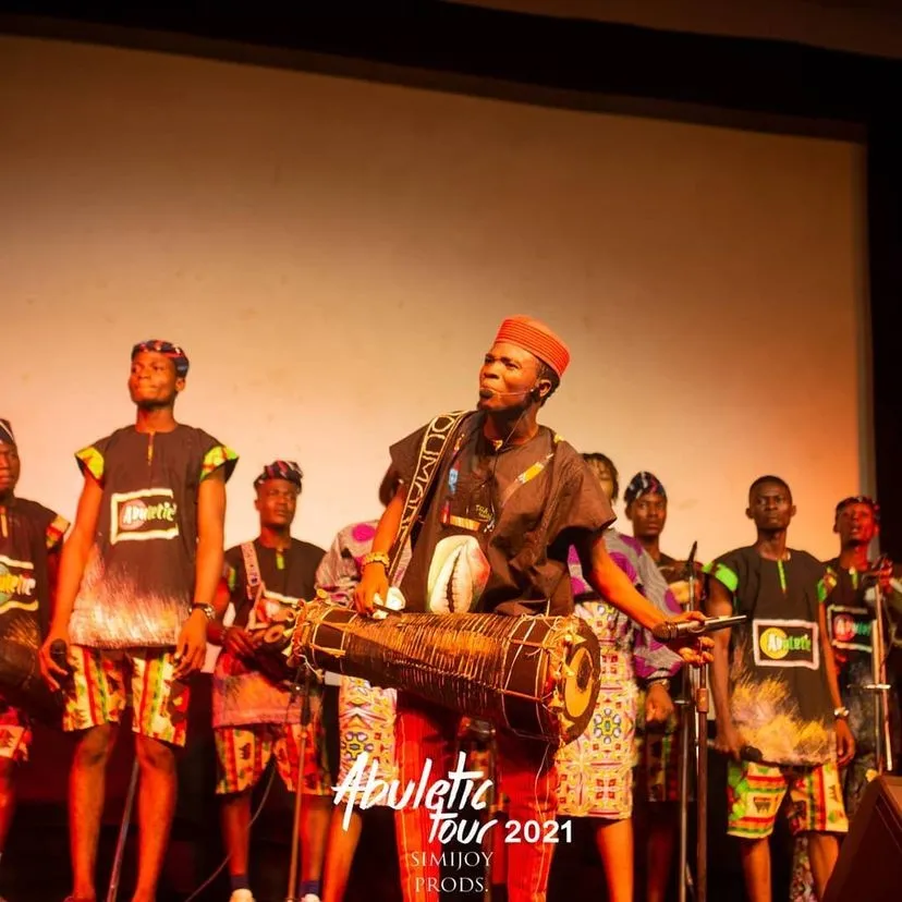 The drum line and the ensemble