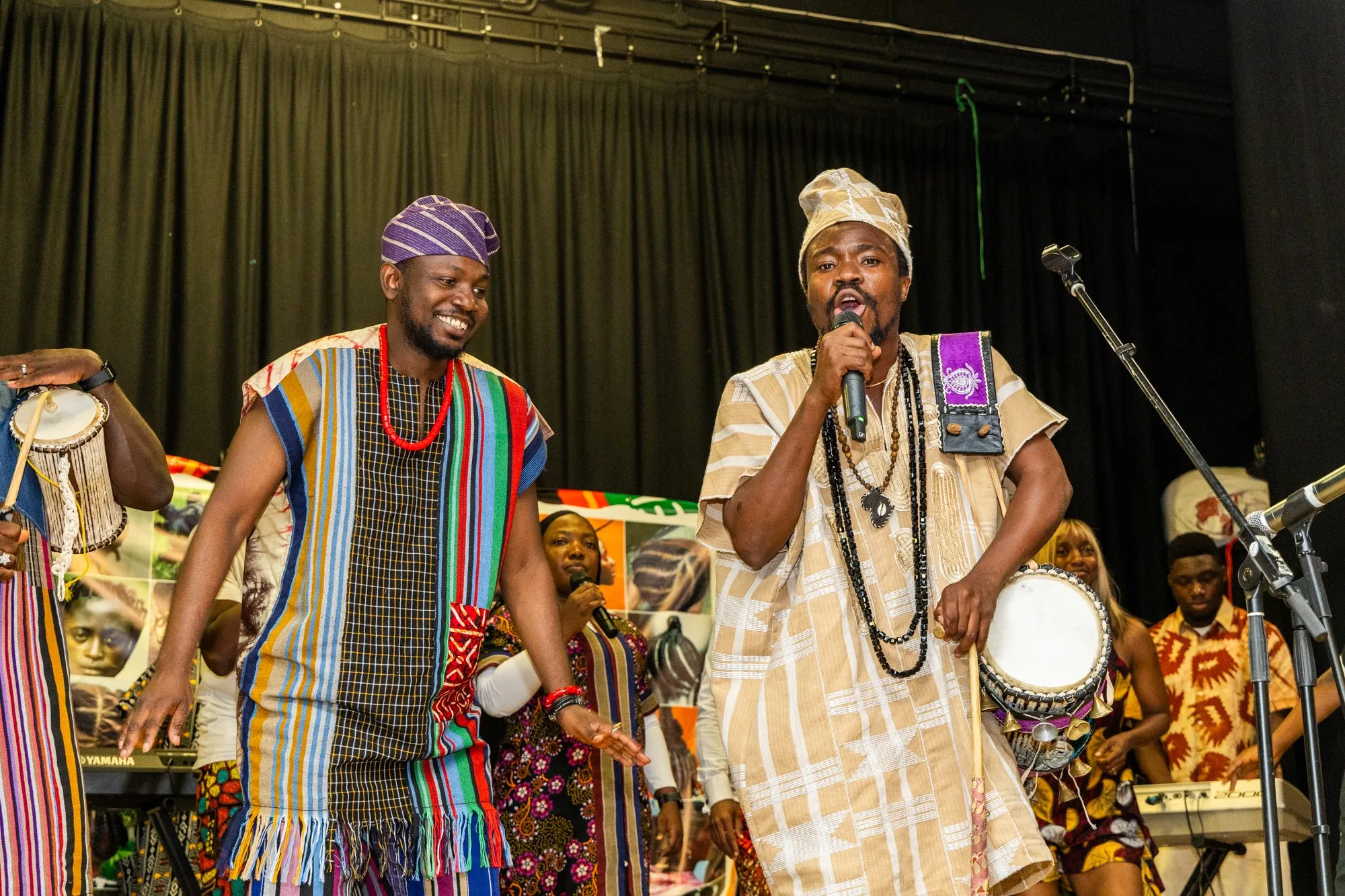 On stage: the talking drum, the band and the song