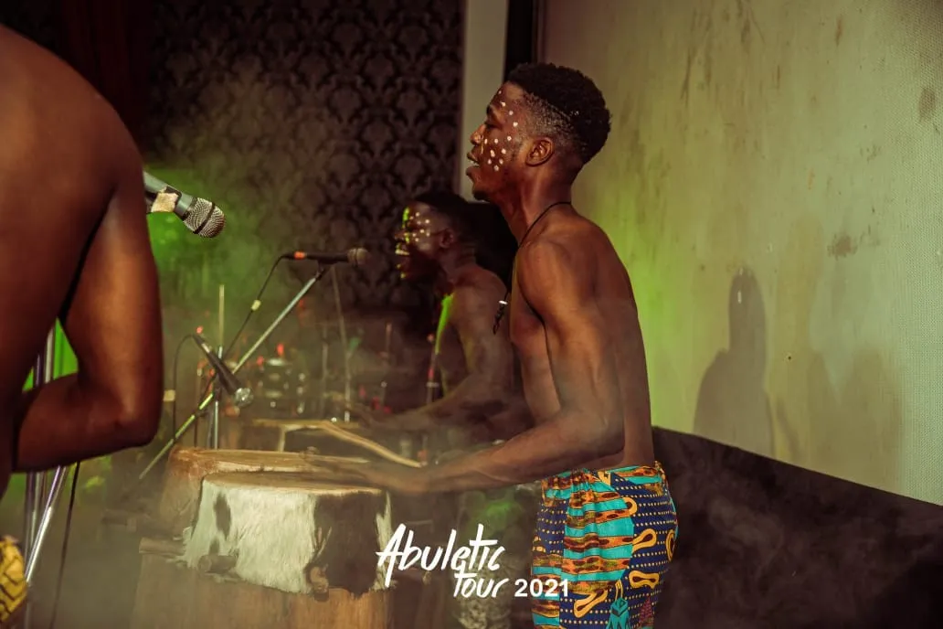 Body-painted drummers