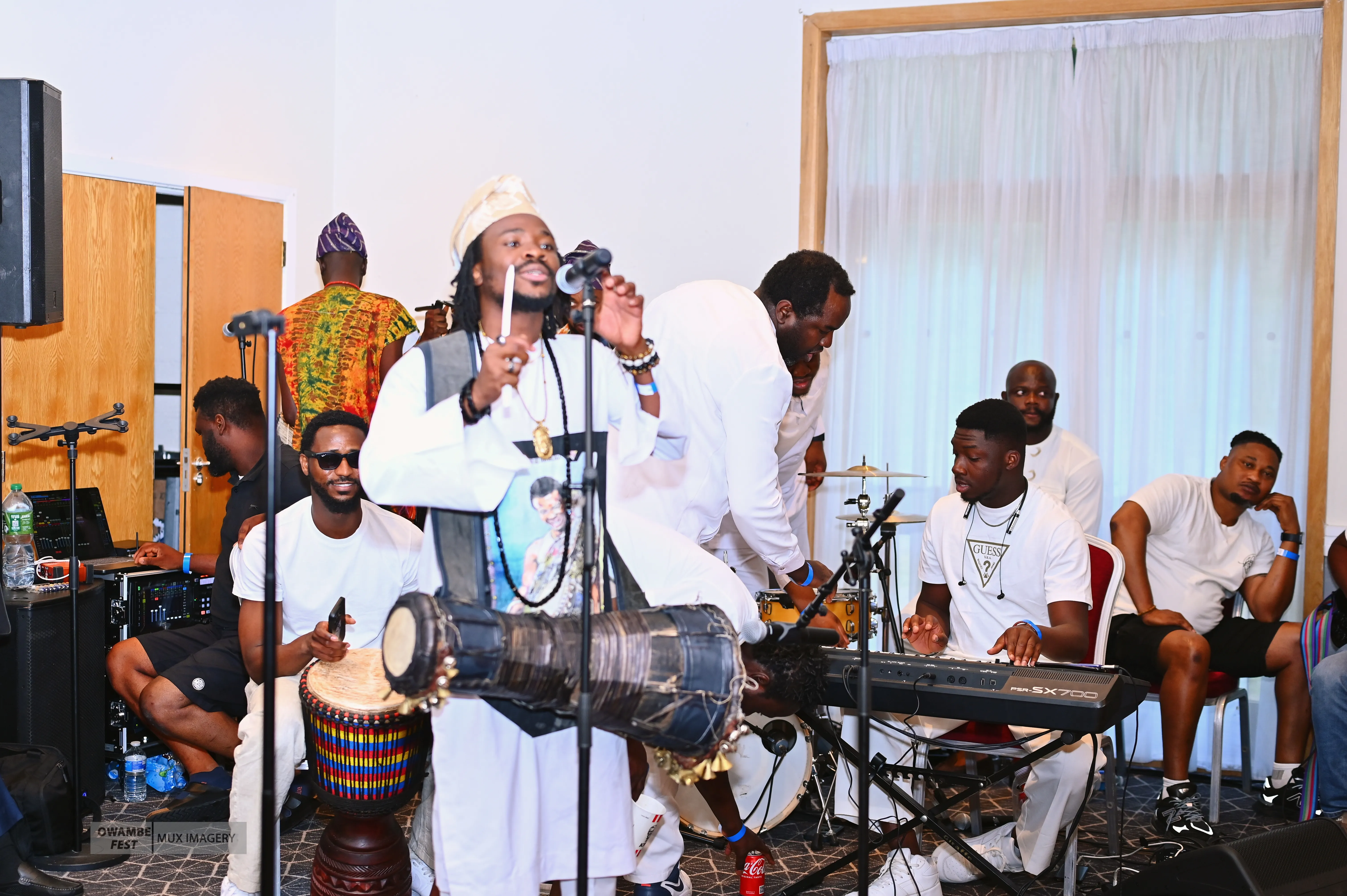 Talking drum and voice