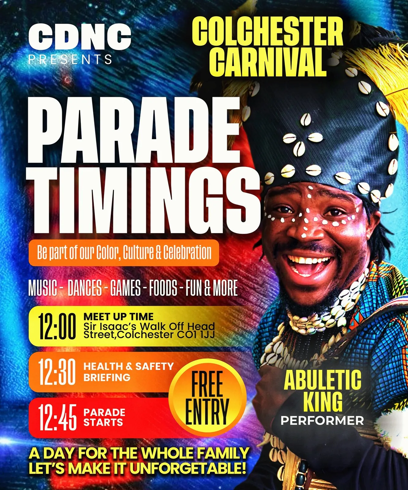 The organiser’s flyer, naming the Abuletic King